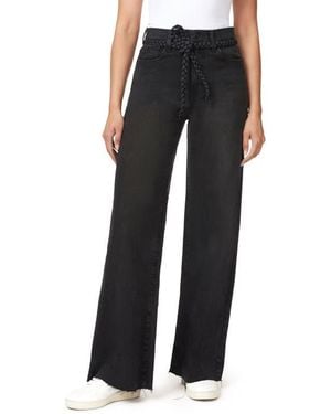 Kensie Carla Belted Wide Leg Jeans - Black