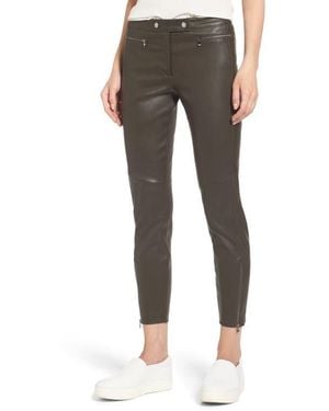 Nordstrom Stretch Leather Biker Pants - Gray