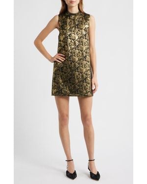 Sister Jane Memoria Metallic Jacquard Cocktail Dress - Green