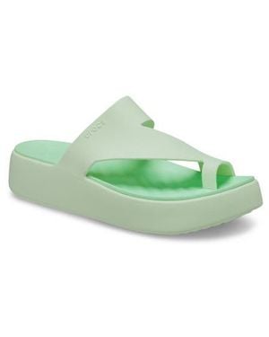 Crocs™ Getaway Toe Loop Waterproof Platform Sandal - Green