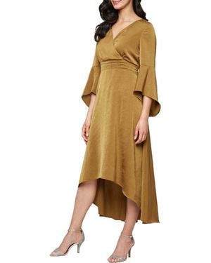 Sl Fashions Bell Sleeve Maxi Dress - Brown