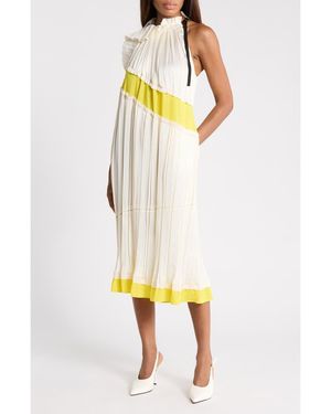 3.1 Phillip Lim Pleated Colorblocked Sleeveless Dress - Yellow