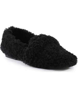 Seychelles Faux Shearling Loafer - Black