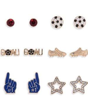 Leith 6-Pack Stud Earrings - White