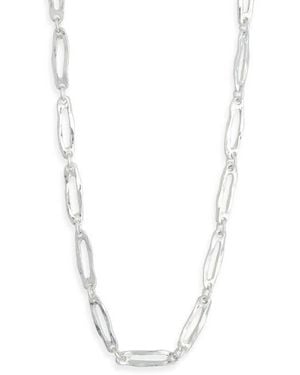Karine Sultan Hammered Oval Link Necklace - White