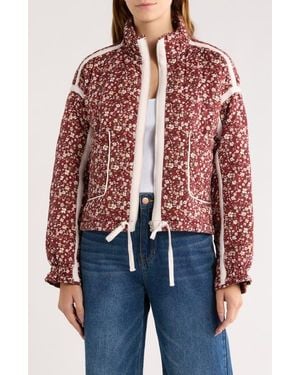 Blank NYC Cropped Quilted Jacket - Red