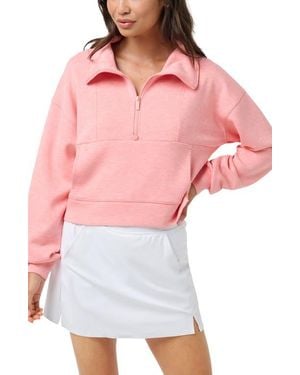 Travis Mathew Skyloft Half Zip Top - Red