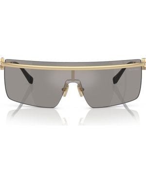 Miu Miu 142Mm Rimless Shield Sunglasses - Gray