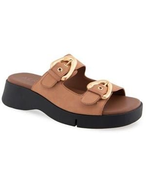 Aerosoles Faith Flatform Slide Sandal - Brown
