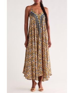 La Fiorentina Cross Back Maxi Dress - Brown