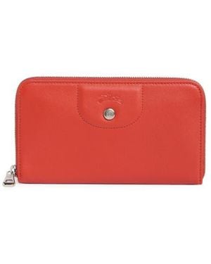 Longchamp Le Pilage Cuir Zip Wallet - Red