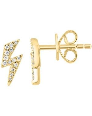 Effy Pavé Diamond Lightning Bolt Stud Earrings - Metallic