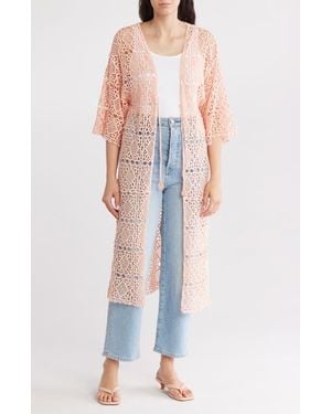 AREA STARS Crochet Cardigan Duster - Orange