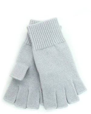 Portolano Fingerless Cashmere Gloves - Blue