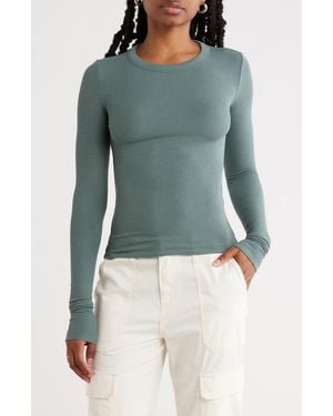 Abound Long Sleeve Rib Knit T-Shirt - Blue