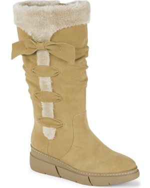 BareTraps Larenna Bow Tall Wedge Boot - Natural