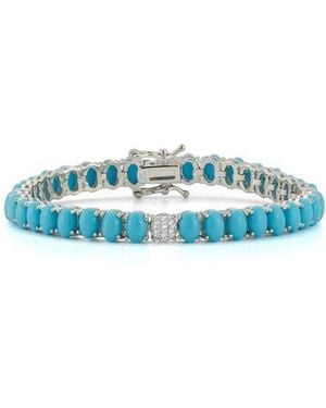 Chloe and Madison 6.5Mm Synthetic Tennis Bracelet - Blue