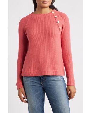 NIC+ZOE Thermal Knit Button Top - Red