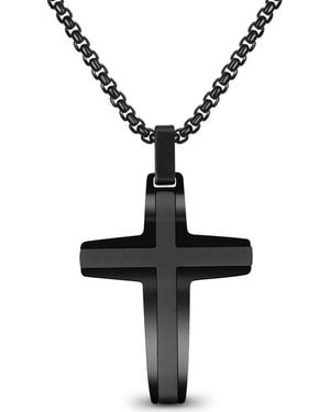 EDFORCE Inlay Cross Necklace - Black