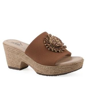White Mountain Birkley Wedge Sandal - Brown