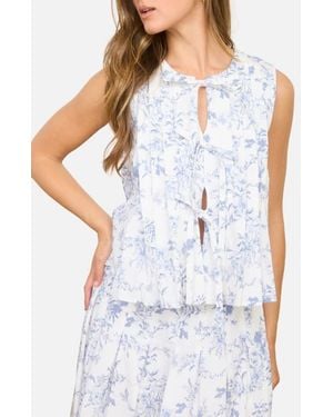 Blu Pepper Pleated Top - Blue