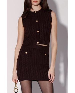 Walter Baker Gemma Cable Stitch Sweater Tank - Black