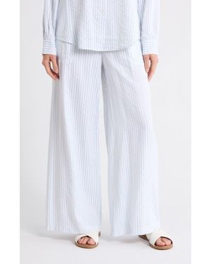 Splendid Stripe Palazzo Capri Pants - White