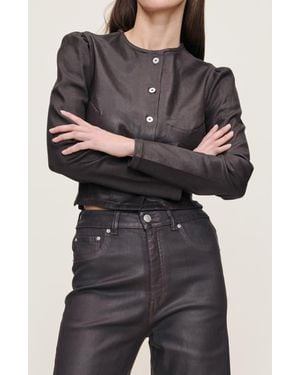 DL1961 Sculpted Coated Denim Top - Black