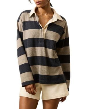 Faherty Legend Rugby Stripe Sweater - Black