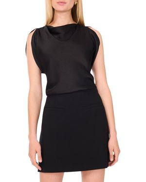 1.STATE Drapey Satin Top - Black