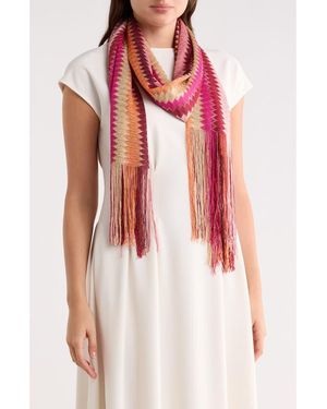 Vince Camuto Chevron Stripe Oblong Scarf - Red