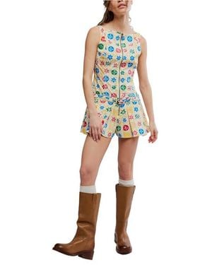 Free People Dune Dancer Belted Floral Romper - Multicolor