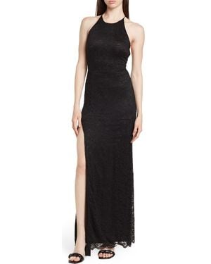 Love By Design Lace Maxi Halter Dress - Black