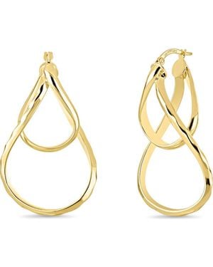 Bony Levy 14K Twisted Teardrop Hoop Earrings - Metallic