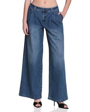 Avec Les Filles Wide Leg Jeans - Blue