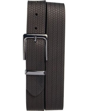Ted Baker Reversible Embossed Leather Belt - Black