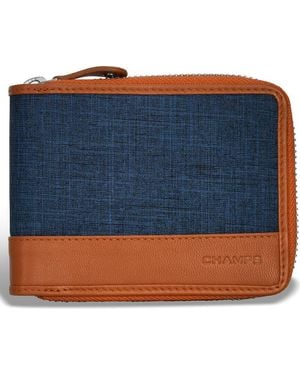 CHAMPS Zip Around Bifold Wallet - Blue