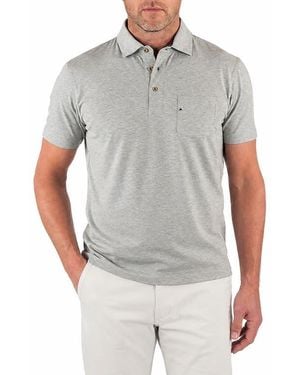 Tailor Vintage Stretch Cotton Slub Jersey Polo - Gray