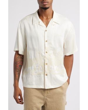 PacSun Oversize Horse Appliqué Camp Shirt - White