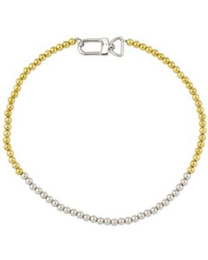 Rebel 2-Tone Stainless Steel Beaded Necklace - White