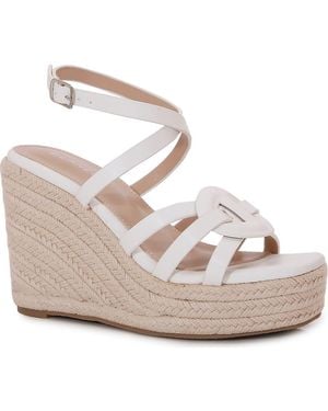 BERNESS Rhiannon Platform Espadrille Wedge Sandal - Metallic