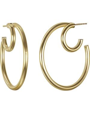 Bony Levy 14K Double Hoop Earrings - Metallic