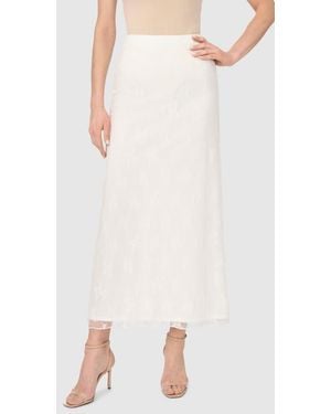 Parker Lace Column Skirt - White