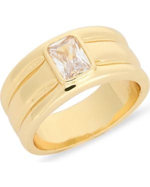 Nordstrom Rack Cubic Zirconia Inset Ring - Metallic