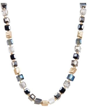 Saachi Faceted Bead Necklace - Metallic