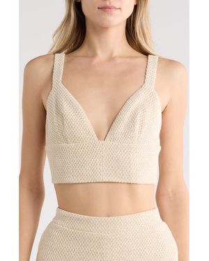L'Agence Castalia Cotton Blend Crop Top - Natural