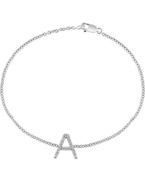 Effy Sterling Diamond Initial Bracelet - Metallic