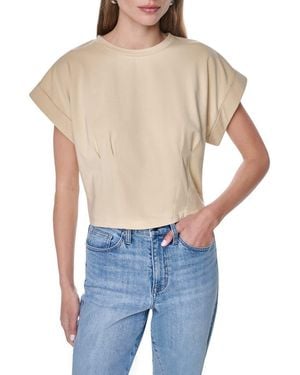 DKNY Crop Shoulder Crop T-Shirt - Blue
