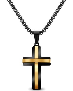 EDFORCE Cross Pendant Necklace - Metallic