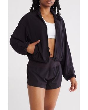 X By Gottex Full Zip Woven Jacket - Black